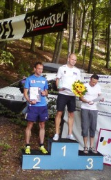Siegerehrung des 16km Laufes (v.l.n.r. Jens Winkler, Phillip Willaschek und Thomas Meinecke)