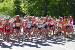 Start des 10-Kilometer Laufs bei der Senioren-EM in Aarhus